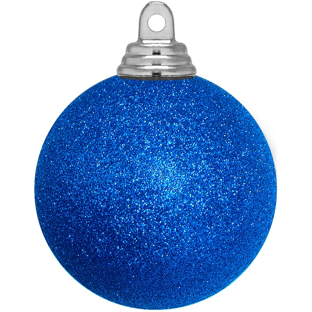 kerstbal 6cm 12st glit.blauw