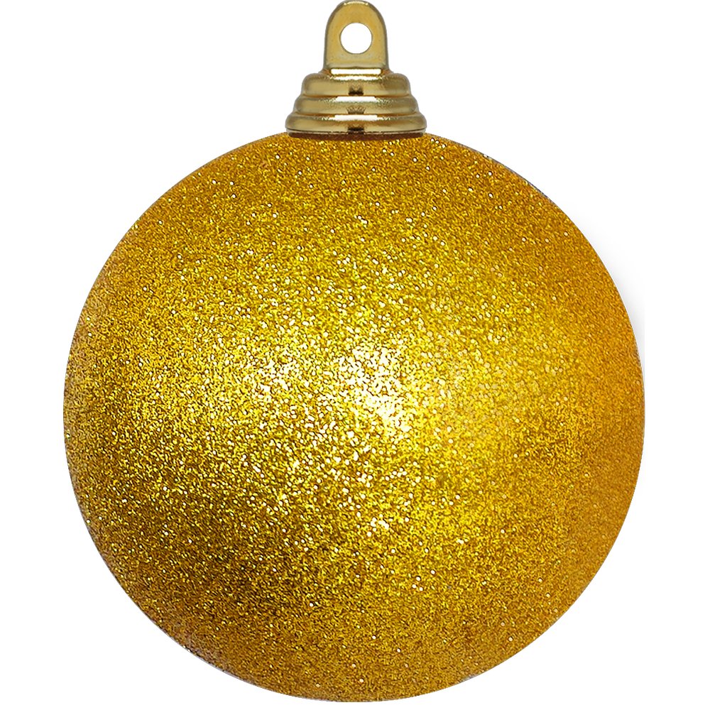 kerstbal 8cm 6st glit.d.goud