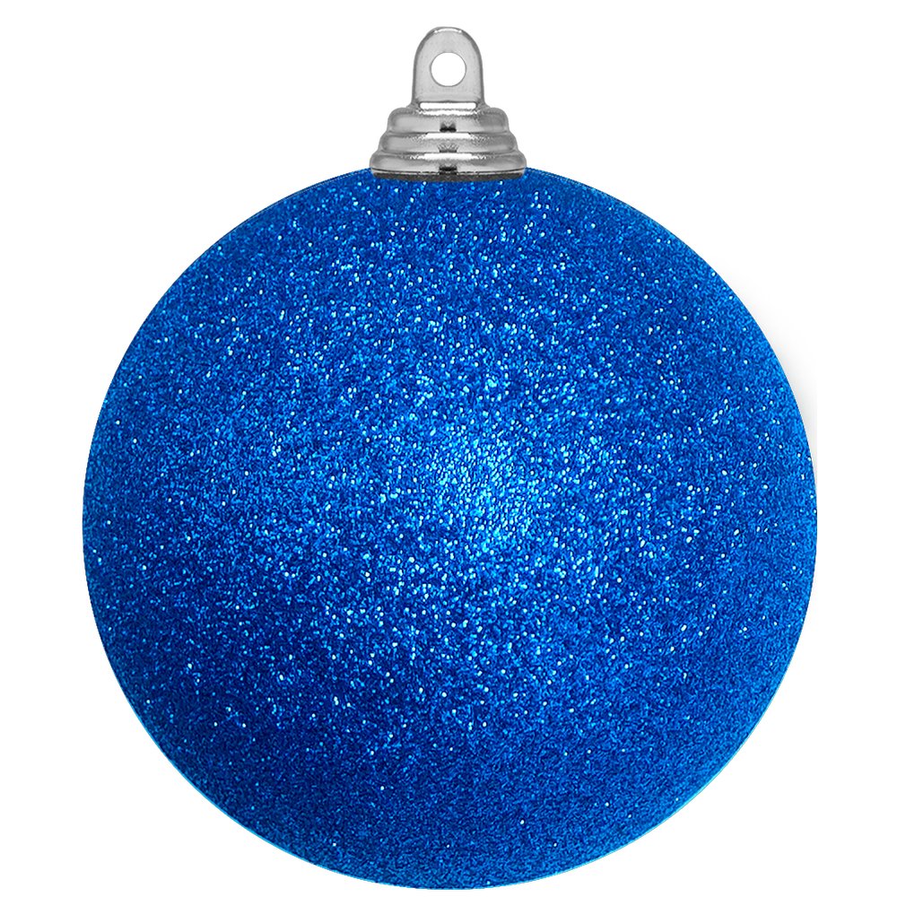 kerstbal 10cm 4st glit.blauw